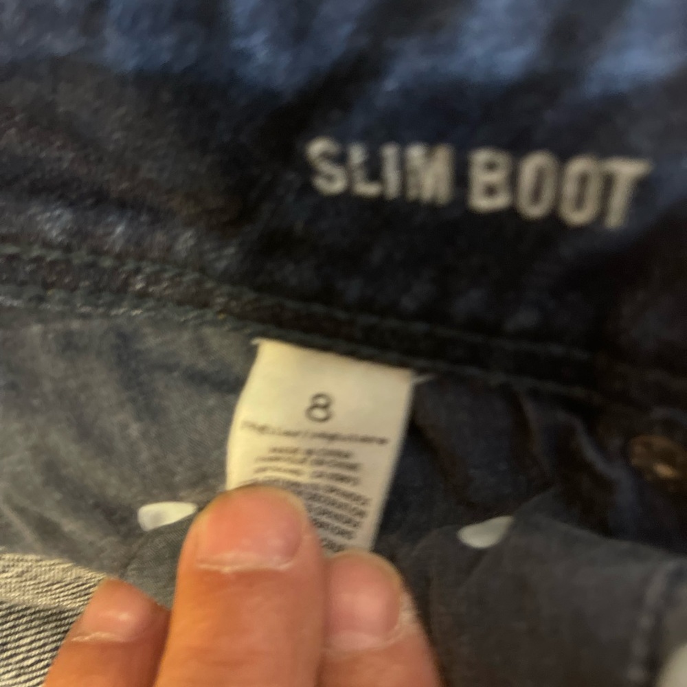 American Eagle Stretch Slim Boot Jeans size 8 Whiskered Wash Y2K - Picture 3 of 11